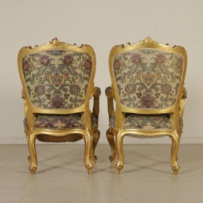 Coppia di Poltrone Dorate XIX Secolo