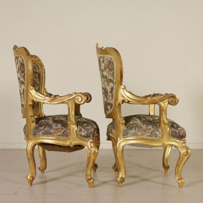 Coppia di Poltrone Dorate XIX Secolo