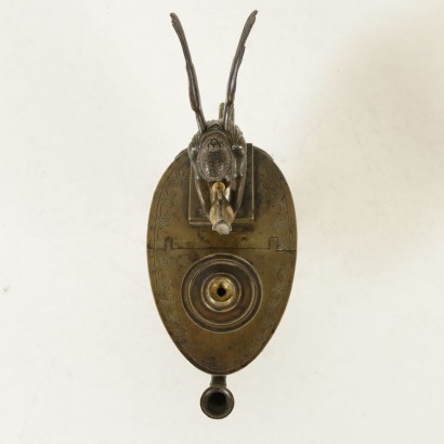 antiquités, mensonge en bronze, lampe à huile en bronze, bronze, bronzes antiques, bronze antique, bronze italien antique, bronze antique, bronze 800, bronze début 800