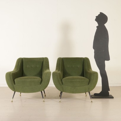 moderne Antiquitäten, moderne Design Antiquitäten, Sessel, moderne antike Sessel, moderne antike Sessel, italienische Sessel, Vintage Sessel, 50-60er Sessel, 50-60er Designer Sessel, Paar Sessel.