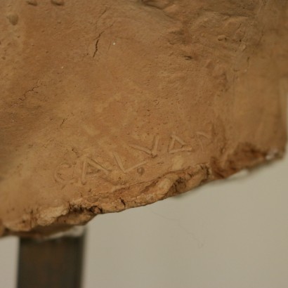 La cabeza en Terracota Firmado sandro calvani Bruno-particular