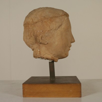 La cabeza en Terracota Firmado sandro calvani Marrón-perfil