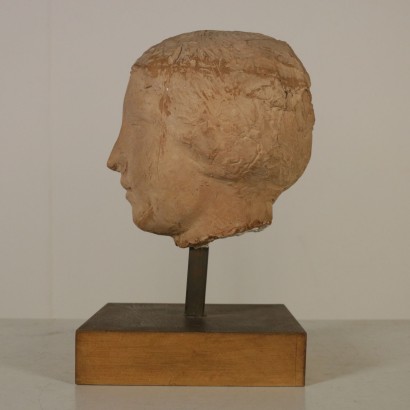 La cabeza en Terracota Firmado sandro calvani Marrón-perfil