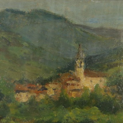 Art of the Nineteenth century-landscape Painting-Landscape of Silvio Poma-particular