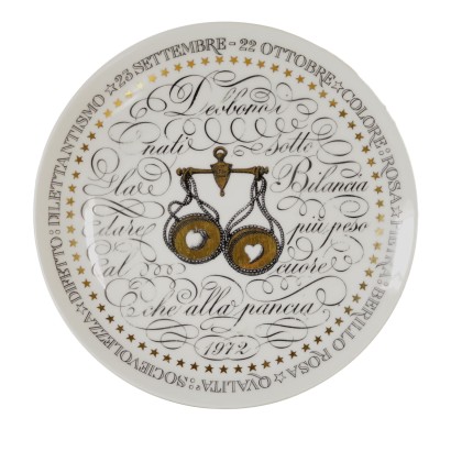 modern antiques, modern design antiques, objects, modern antiques, modern antiques, Italian objects, vintage objects, 1970s objects, 1970s design objects, Piero Fornasetti plate.