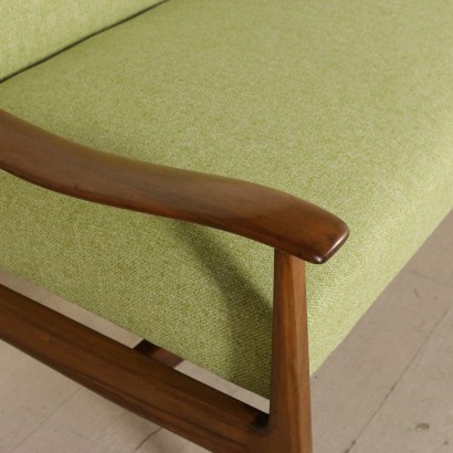 Sofa Stained Beech Springs Foam Padding Vintage Italy 1950s