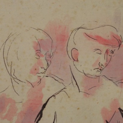 Disegno attribuibile a Giacomo Manzù-particolare
