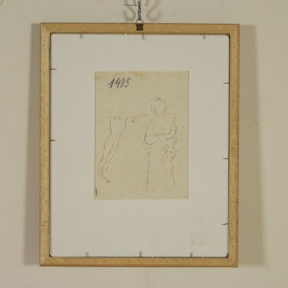 Disegno attribuibile a Giacomo Manzù-particolare