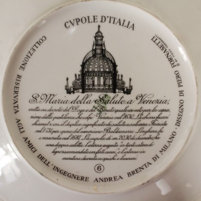 modernariato, modernariato di design, piatto, piatto modernariato, piatto di modernariato, piatto italiano, piatto vintage, piatto anni 60-70, piatto design anni 60-70, gruppo di piatti, piatti Piero Fornasetti, Cupole d'Italia.