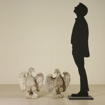 antigüedades, muebles de jardín, muebles de jardín de antigüedades, muebles de jardín antiguos, muebles de jardín italianos antiguos, muebles de jardín antiguos, muebles de jardín neoclásicos, muebles de jardín del siglo XX, par de águilas de cemento.