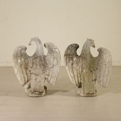 antigüedades, muebles de jardín, muebles de jardín de antigüedades, muebles de jardín antiguos, muebles de jardín italianos antiguos, muebles de jardín antiguos, muebles de jardín neoclásicos, muebles de jardín del siglo XX, par de águilas de cemento.