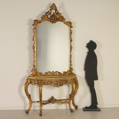 antiguo, consola, consola antigua, consola antigua, consola italiana antigua, consola antigua, consola neoclásica, consola del siglo XIX, consola con espejo.