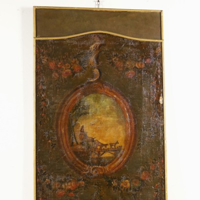 Elemento di Boiserie con decoro ad olio-particolare