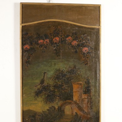 Elemento di Boiserie con decoro ad olio