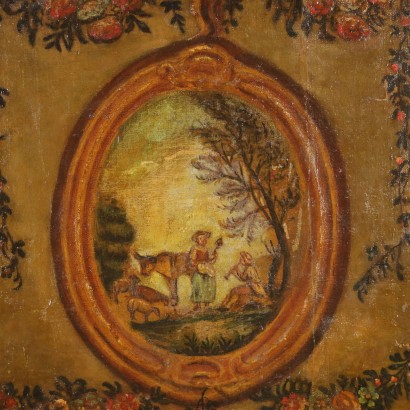 Elemento de madera-paneles de las paredes decoradas con aceite especialmente