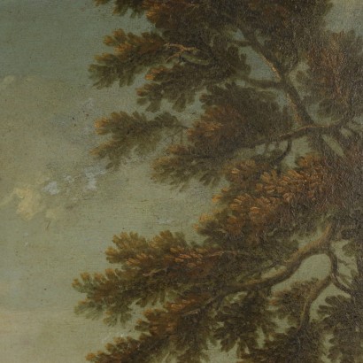 Paysage avec des personnages et des Bâtiments spéciaux