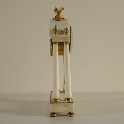 Table Clock Gilded Bronze Marble Italy Late 1700s-Early 1800s