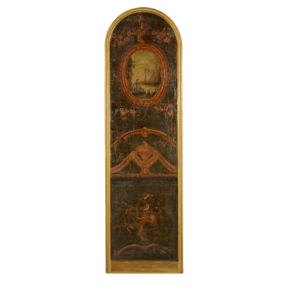Elemento di Boiserie con decoro ad olio