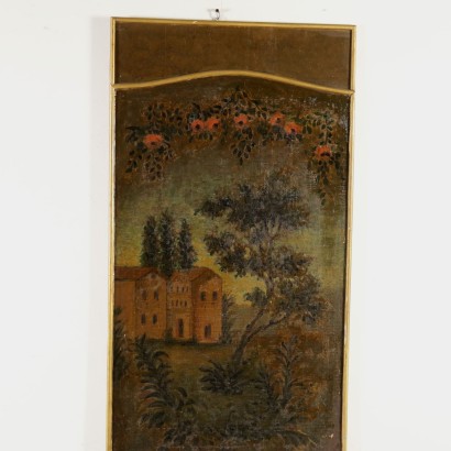 Elemento di Boiserie con decoro ad olio