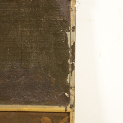 Elemento di Boiserie con decoro ad olio-particolare