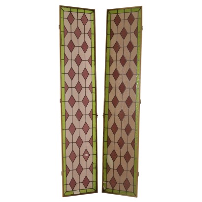 Couple de Vitraux artistiques Italie Première moitié '900