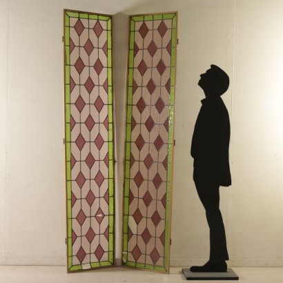 Couple de Vitraux artistiques Italie Première moitié '900