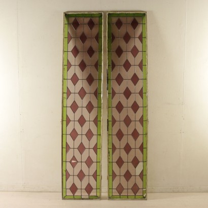 Couple de Vitraux artistiques Italie Première moitié '900