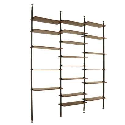 Bibliothèque Placage de formica Métal Laiton Italie Années 50-60