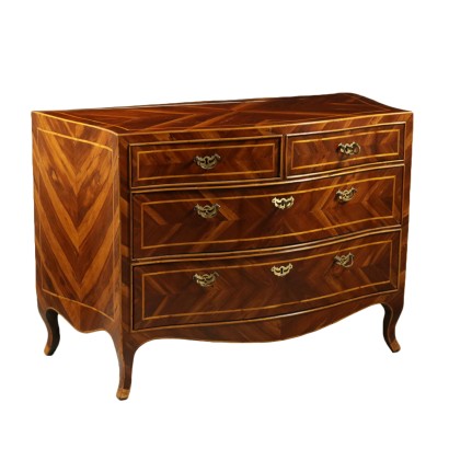 Commode Elégante Remuées Prunellier Erable Italie Moitié '700