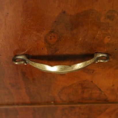 Chest of Drawers Walnut Veneer Brass Vintage Italy 1950s