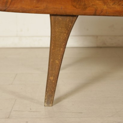 Chest of Drawers Walnut Veneer Brass Vintage Italy 1950s