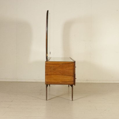 Chest of Drawers Walnut Veneer Brass Vintage Italy 1950s