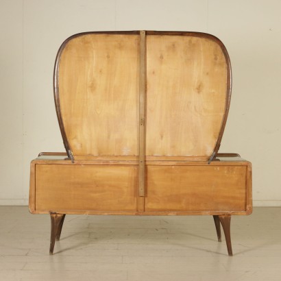 Chest of Drawers Walnut Veneer Brass Vintage Italy 1950s