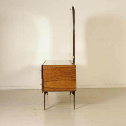 Chest of Drawers Walnut Veneer Brass Vintage Italy 1950s