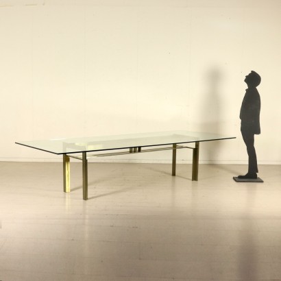 Table Paolo Scarpa Cristal Acier Vintage Italie Années 60-70