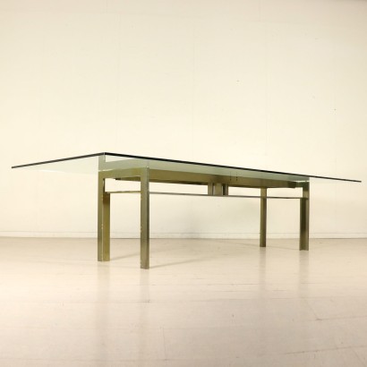 Table Paolo Scarpa Cristal Acier Vintage Italie Années 60-70