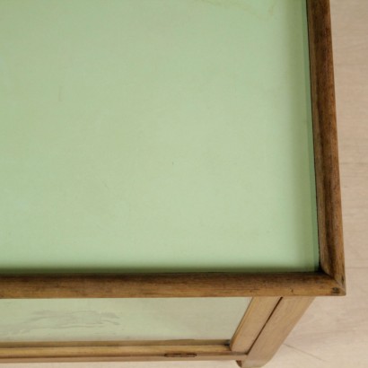 Service Cart Beech Formica Glass Vintage Italy 1950s