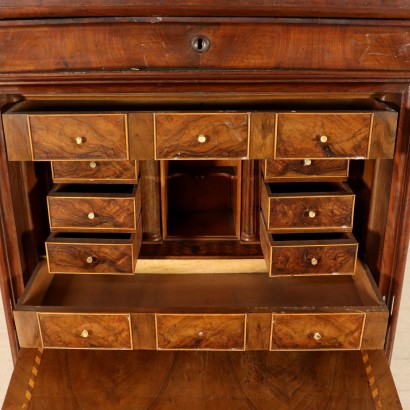 Secretaire in Piuma di Noce - particolare