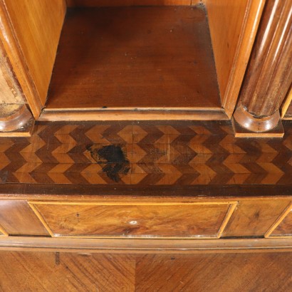 Secretaire in Piuma di Noce - particolare