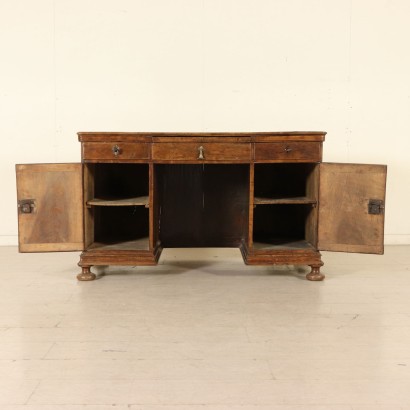 Pedestal Desk Walnut Veneto Italy First Half of 1700s