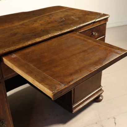 Pedestal Desk Walnut Veneto Italy First Half of 1700s