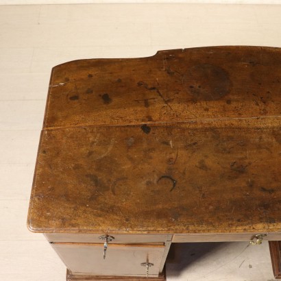 Pedestal Desk Walnut Veneto Italy First Half of 1700s