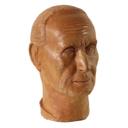 antiquariato, scultura, antiquariato scultura, scultura antica, scultura antica italiana, scultura di antiquariato, scultura neoclassico, scultura del 800, volto di uomo in terracotta.