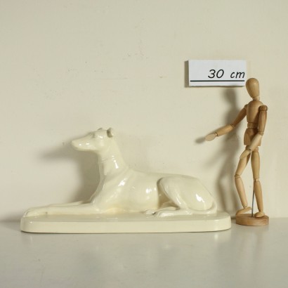 Antik, Skulptur, antike Skulptur, antike Skulptur, antike italienische Skulptur, antike Skulptur, neoklassische Skulptur, Skulptur des 20. Jahrhunderts, Keramik Windhund.