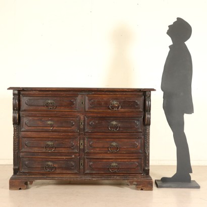 Antique Walnut Dresser Manufactured in Italy Early 1700s