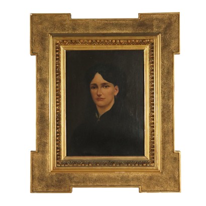 Arte Del Siglo Xix-Retrato De Una Mujer