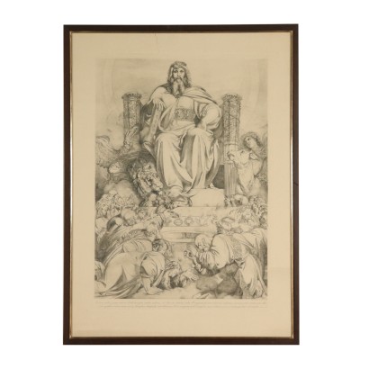 God the Father Enthroned Etching by Luigi Sabatelli Early 19th Century
