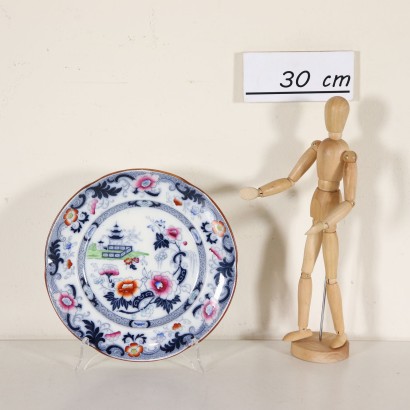 Set of Twelve Mooltan Plates Glazed Ceramic England 19th Century