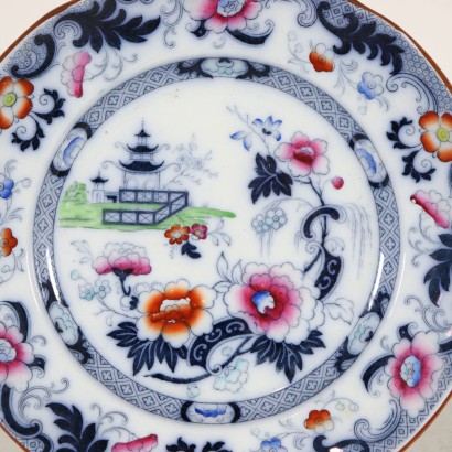 Set of Twelve Mooltan Plates Glazed Ceramic England 19th Century