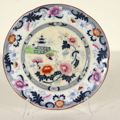 Set of Twelve Mooltan Plates Glazed Ceramic England 19th Century